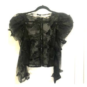 ✨Black butterfly Top  ( Sheer) ✨